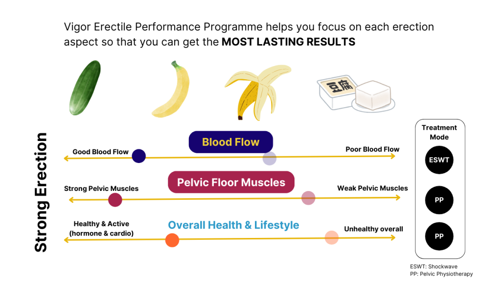We target your 3 key erection health indicators to administer scientific, clinical treatments to help you restore each aspect to get the best outcome
